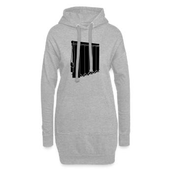 Couvre-fenêtres à lattes 3 - Sweat-shirt à capuche long Femme - gris chiné - Devant