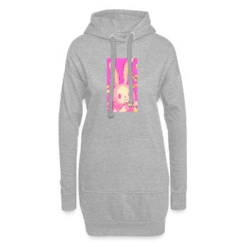 Pastell Osterhase Rosa Osterei - Hoodie-Kleid - Grau meliert - Vorne