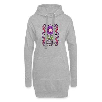 Empowerment Blumendesign - Hoodie-Kleid - Grau meliert - Vorne