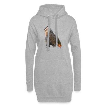 Poulet - Sweat-shirt à capuche long Femme - gris chiné - Devant