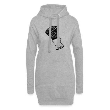 Blaireau - Sweat-shirt à capuche long Femme - gris chiné - Devant