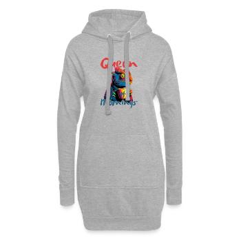 Königin des Morgens - Hoodie-Kleid - Grau meliert - Vorne