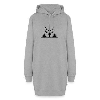Symbole amazigh - Sweat-shirt à capuche long Femme - gris chiné - Devant