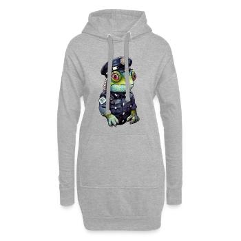 Policière caméléon - Sweat-shirt à capuche long Femme - gris chiné - Devant