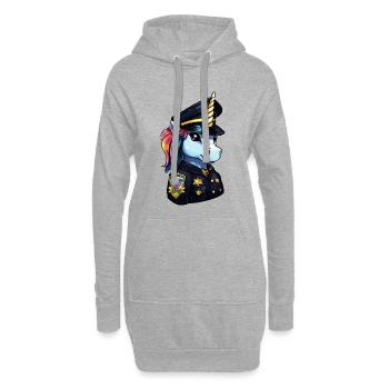 Police de la licorne - Sweat-shirt à capuche long Femme - gris chiné - Devant