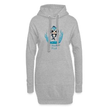 Sweet Fish - Hoodie Dress - heather grey - Front