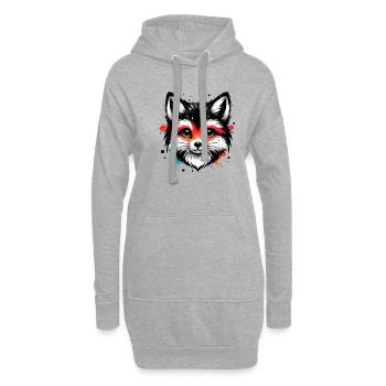 renard, animaux, forêt, renard roux, nature sauvage - Sweat-shirt à capuche long Femme - gris chiné - Devant