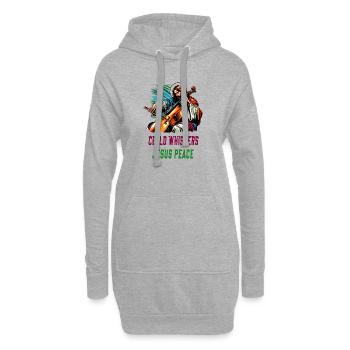 Le violoncelle murmure la paix à Jésus - Sweat-shirt à capuche long Femme - gris chiné - Devant