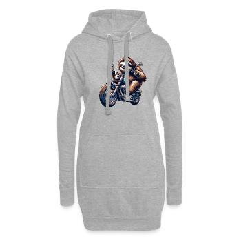 Vintage Sloth Biker Motorcycle Racer - Hoodie-Kleid - Grau meliert - Vorne