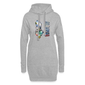 Aquarell Landkarte Albanien - Hoodie-Kleid - Grau meliert - Vorne