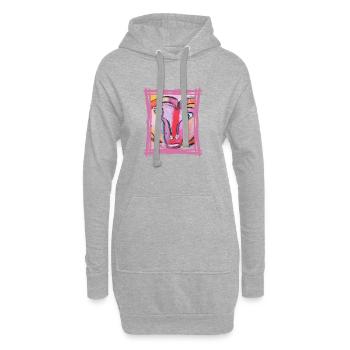 Zodiaque Bélier - Art expressionniste coloré - Sweat-shirt à capuche long Femme - gris chiné - Devant