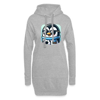 Niedlicher Pinguin Vogel Fußball Spieler Fan - Hoodie-Kleid - Grau meliert - Vorne