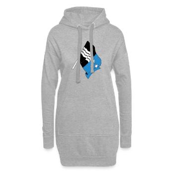 Flagge Aargau Schweiz - Hoodie-Kleid - Grau meliert - Vorne