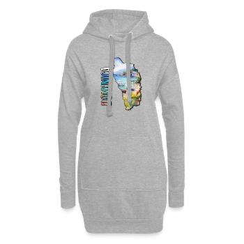 Aquarell Landkarte Dominica - Hoodie-Kleid - Grau meliert - Vorne