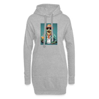 Alligator frais avec cocktail - Sweat-shirt à capuche long Femme - gris chiné - Devant