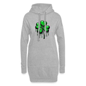 Trèfle à quatre feuilles - Sweat-shirt à capuche long Femme - gris chiné - Devant
