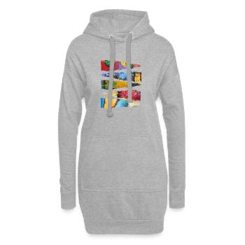 Conception abstraite de couche de peinture colorée - Sweat-shirt à capuche long Femme - gris chiné - Devant