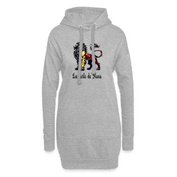 Motif du drapeau lion de Mons - Sweat-shirt à capuche long Femme - gris chiné - Devant