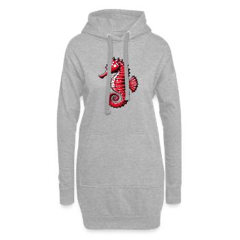 Seepferdchen - Hoodie-Kleid - Grau meliert - Vorne