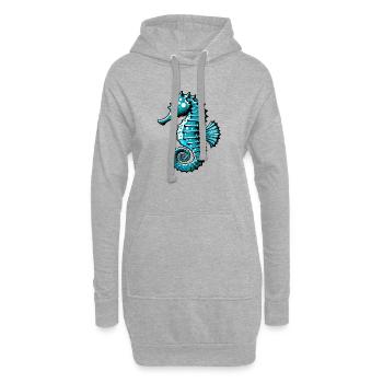 Hippocampe - Sweat-shirt à capuche long Femme - gris chiné - Devant
