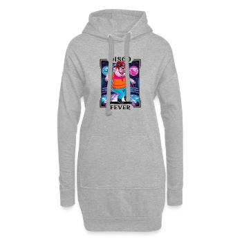 Cooles Disco Schwein - Hoodie-Kleid - Grau meliert - Vorne