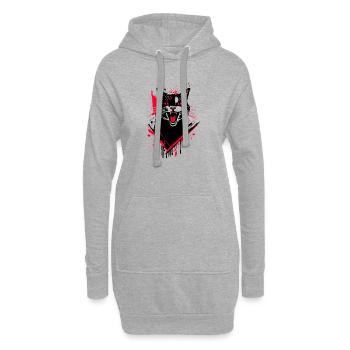 Katze Wildkatze Street Art - Hoodie-Kleid - Grau meliert - Vorne