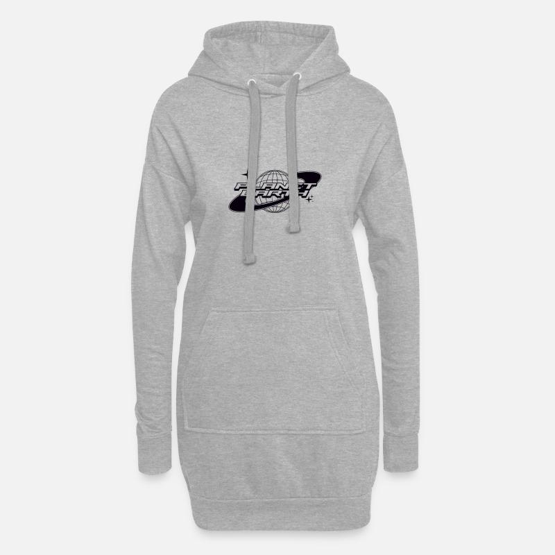 Planet Erde - Hoodie-Kleid - Grau meliert