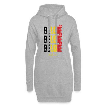 Fierté belge, drapeau de la Belgique - Sweat-shirt à capuche long Femme - gris chiné - Devant