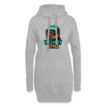 Womby Style Biber mit Sonnenbrillen - Hoodie-Kleid - Grau meliert - Vorne