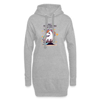 Planche à roulettes Licorne - Sweat-shirt à capuche long Femme - gris chiné - Devant