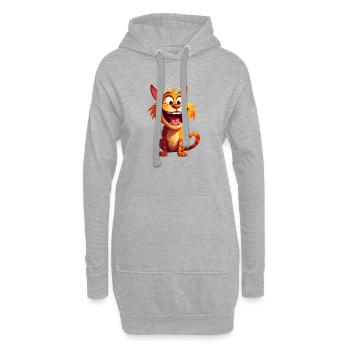 Amoureux des chats - Sweat-shirt à capuche long Femme - gris chiné - Devant