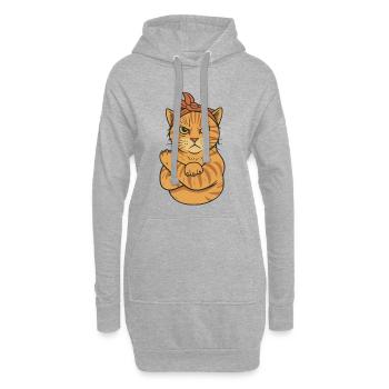 Power Cat - Hoodie-Kleid - Grau meliert - Vorne