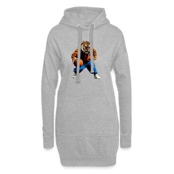 Tiger Basketball - Hoodie-Kleid - Grau meliert - Vorne