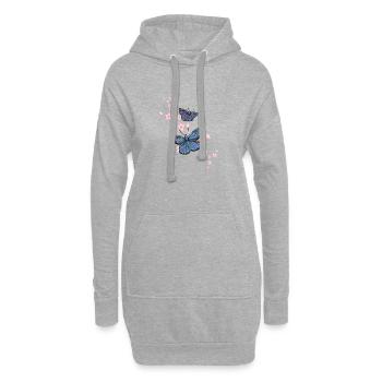 Bleu Papillon - Sonja Ariel von Staden - Sweat-shirt à capuche long Femme - gris chiné - Devant