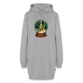 Festliche UFO-Entführungsszene - Hoodie-Kleid - Grau meliert - Vorne