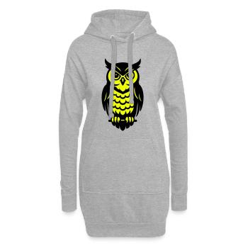 Pop Art hiboux design - Sweat-shirt à capuche long Femme - gris chiné - Devant