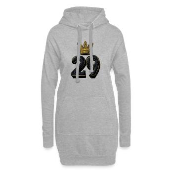 29 Zahl Krone - Hoodie-Kleid - Grau meliert - Vorne