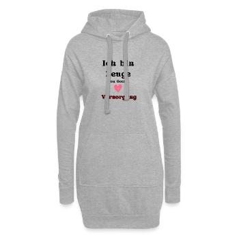 Motif Cœur et Soins - Sweat-shirt à capuche long Femme - gris chiné - Devant