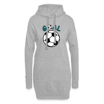 Fussball mit Goal Schriftzug - Hoodie-Kleid - Grau meliert - Vorne