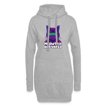 Meowtrix Activated Neon Cat - Hoodie-Kleid - Grau meliert - Vorne