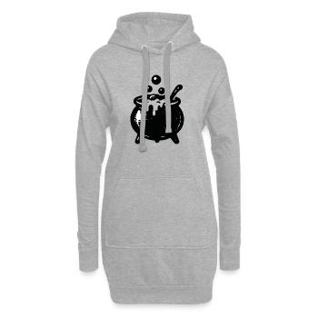 Hexenkessel Blubberzauber - Hoodie-Kleid - Grau meliert - Vorne