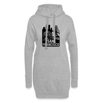 San Francisco Silhouette - Hoodie-Kleid - Grau meliert - Vorne