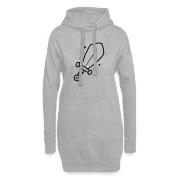 Minimalistisches Schwert Ritter Fantasy Line Art - Hoodie-Kleid - Grau meliert - Vorne