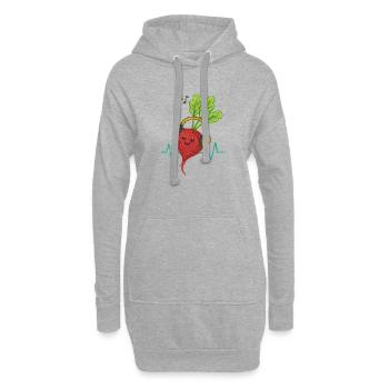 Beet Beats und Kopfhörer - Hoodie-Kleid - Grau meliert - Vorne