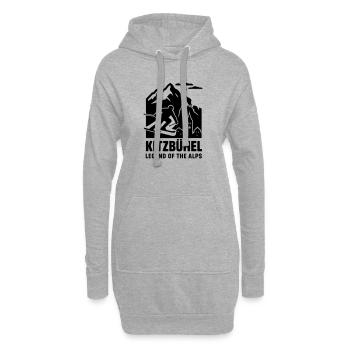 Silhouette de vacances de ski et de sports d'hiver à Kitzbühel - Sweat-shirt à capuche long Femme - gris chiné - Devant