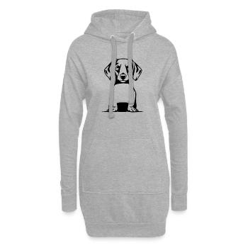 Dachshund Hunde T-shirt Geschenk - Hoodie-Kleid - Grau meliert - Vorne