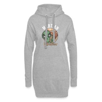 Mars planète espace fusée vintage - Sweat-shirt à capuche long Femme - gris chiné - Devant