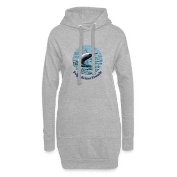 Pure joie de vivre – Dauphin sautant au large de l’île Maurice - Sweat-shirt à capuche long Femme - gris chiné - Devant