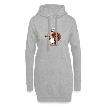 Cuisinier de dinde de Thanksgiving Thanksgiving - Sweat-shirt à capuche long Femme - gris chiné - Devant