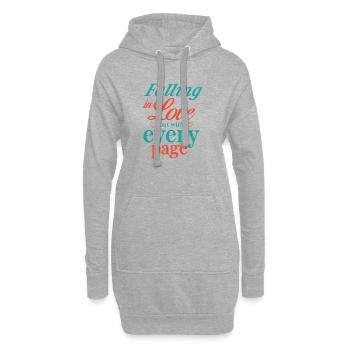 Tomber amoureux, mais à chaque page - Sweat-shirt à capuche long Femme - gris chiné - Devant
